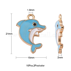 10шт 5 цвета сплава эмалевые подвески&nbsp;ENAM-YW0002-03