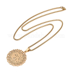 Женское ожерелье с подвеской в виде цветка и звезды из нержавеющей стали 201&nbsp;LS-NJEW-K283-35G