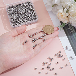 800 шт. круглые бусины из нержавеющей стали 304&nbsp;STAS-ME0002-48