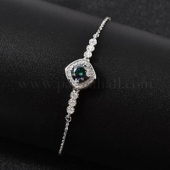 925 женский браслет из стерлингового серебра с звеньями&nbsp;BJEW-D346-01B-P