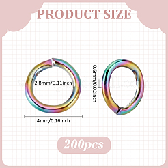 200 шт. Открытые соединительные кольца из нержавеющей стали 304&nbsp;STAS-ME0001-81C