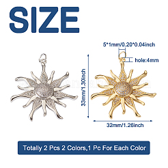 2шт 2 цвета латунные микропаве прозрачные кубические циркониевые подвески&nbsp;ZIRC-PJ0001-09
