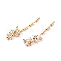 Покрытие стойки латунная колонна стеклянные бусины звенья соединительные подвески&nbsp;KK-M266-12G-02