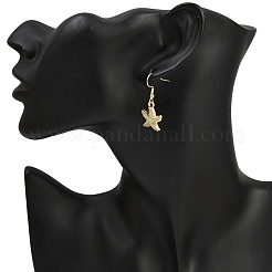 Серьги с подвесками в форме морской звезды из сплава с эмалью&nbsp;EJEW-JE06621