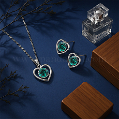 Стеклянный набор украшений в форме сердца&nbsp;SJEW-HY0001-13B