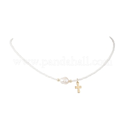 Комплекты браслетов и ожерелий из натурального культивированного пресноводного жемчуга и стеклянных бусин&nbsp;SJEW-JS01365