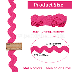 12 ярд 6 цвета ленты из полиэстера с волнистой бахромой&nbsp;OCOR-GF0005-57