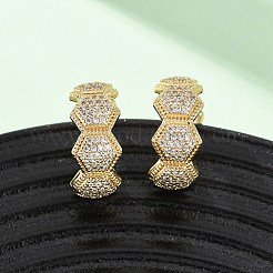 Латунные микро проложить серьги стержня кубического циркония&nbsp;EJEW-B153-03G