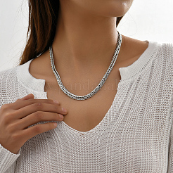 Элегантные ожерелья из нержавеющей стали 201 пробы с цепочкой из пшеницы для повседневного ношения и образа для отпуска&nbsp;NT2171-2