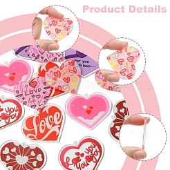 14 шт. 7 стиля подвески из прозрачного акрила ко Дню святого Валентина OACR-FS0001-98