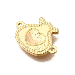 Латунные подвески-соединители для мешочка с деньгами в форме сердца&nbsp;LS-KK-B152-15G