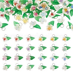 40 шт. 8 стиля подвески-цветы из натуральных смешанных драгоценных камней&nbsp;PALLOY-TA00291