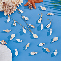 100 шт. 5 стиля подвесок из натурального смешанного ракушечника и АБС-пластика с имитацией жемчуга&nbsp;PALLOY-PH01902