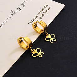 Полые серьги-кольца в форме бабочки из нержавеющей стали&nbsp;GZ3322