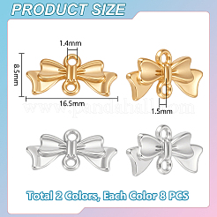 16 шт. 2 цвета 304 нержавеющая сталь бантовые звенья соединительные подвески&nbsp;STAS-UN0063-35