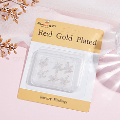 8 шт. латунные подвески-коннекторы с прозрачным кубическим цирконием&nbsp;ZIRC-BBC0002-25