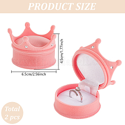 2 шт. бархатные подарочные коробки для хранения колец&nbsp;AJEW-GO0002-24B-01