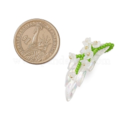 Подвески в виде веток лилии из стеклянных бус&nbsp;PALLOY-MZ00900-04