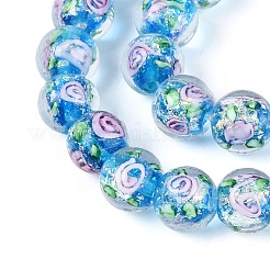 Ручной стеклянные фольга бисер пряди&nbsp;FOIL-N033-04C