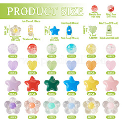 60шт 6 цвета прозрачные акриловые бусины&nbsp;TACR-TA0001-53