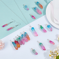 30 шт. подвески из натурального окрашенного кварца с заостренными бусинами&nbsp;PALLOY-OC00045