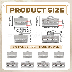 60 шт. 2 стиля 304 нержавеющая сталь ленточный обжимной наконечник&nbsp;STAS-LP0005-33