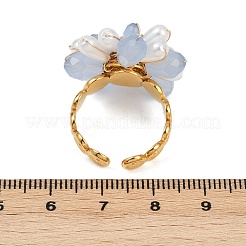 Кольца-манжеты из нержавеющей стали 304 с акриловым жемчугом&nbsp;RJEW-V010-01G