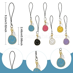 12 шт. 6-цветные эмалевые ремешки для мобильных телефонов&nbsp;HJEW-YW00208