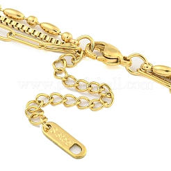 Многослойные ожерелья из нержавеющей стали 304 с ионным покрытием (IP)&nbsp;LS-NJEW-S426-04G