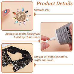 800 шт. 10-цветные прозрачные акриловые стразы-кабошоны с плоским основанием и покрытием сзади&nbsp;OACR-FG0001-34