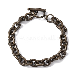 Браслеты из нержавеющей стали 304 с цепочками для женщин и мужчин&nbsp;BJEW-P376-02AB