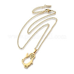 Ожерелья с подвеской в виде пингвина из нержавеющей стали 304 с лазерной резкой для женщин и мужчин&nbsp;NJEW-Q032-01D-G