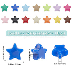 140 шт. двухцветные светящиеся непрозрачные акриловые бусины&nbsp;SACR-SC0001-50