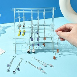 2-слойная акриловая стойка для хранения сережек в стиле вешалки&nbsp;ST-CJ0034-01C