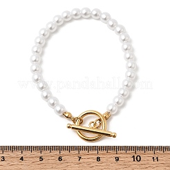 Браслеты из пластиковых бусин с жемчугом для женщин&nbsp;BJEW-L716-02G