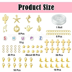 Наборы для изготовления браслетов из круглого стеклянного бисера и подвесок из сплава своими руками&nbsp;DIY-FS0007-19