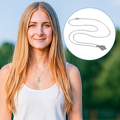 1 шт. подвеска из нержавеющей стали со стеклянной каплевидной урной для пепла&nbsp;NJEW-NB0001-35