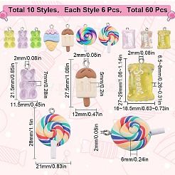 60шт 10 стиля подвески из смолы&nbsp;RESI-SC0002-82
