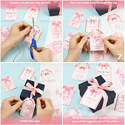 Бумажный прямоугольник с бантом&nbsp;DIY-WH20055-033A