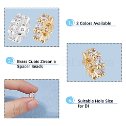 10 шт. 2-цветные латунные микропрозрачные прозрачные кубические циркониевые бусины-разделители&nbsp;KK-HS0001-53