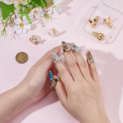 10 шт. 10 стиля сплава женские кольца для ногтей&nbsp;MRMJ-ME0001-22