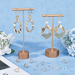 16 шт. полые треугольные латунные серьги-гвоздики&nbsp;DIY-CN0002-68