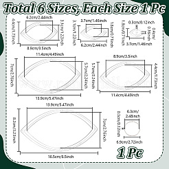 6шт 6 стиля прозрачный акриловый швейный шаблон&nbsp;AJEW-NB0007-76B