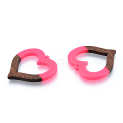 Подвески из непрозрачной смолы и ореха&nbsp;X-RESI-N025-035-B06