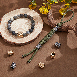 8 шт. 2-х цветные бусины из нержавеющей стали 304&nbsp;STAS-UN0064-10