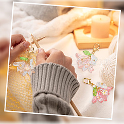 30 шт. Акриловый маркер для стежков «Цветок-бабочка»&nbsp;HJEW-SC0002-21