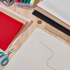 7 шт. 7-х цветная хлопковая прямоугольная ткань для вышивки крестом&nbsp;AJEW-AR0004-81