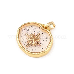 Подвески из прозрачной эпоксидной смолы из латуни&nbsp;LS-KK-B163-01G-03