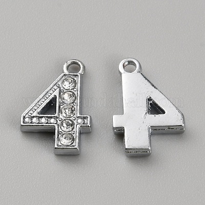 Подвески сплава Rhinestone ALRI-WH0006-03P-04-1