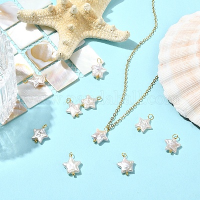 10 шт. подвески из натурального барочного жемчуга Кеши с ядрами&nbsp;PALLOY-YW00106-1